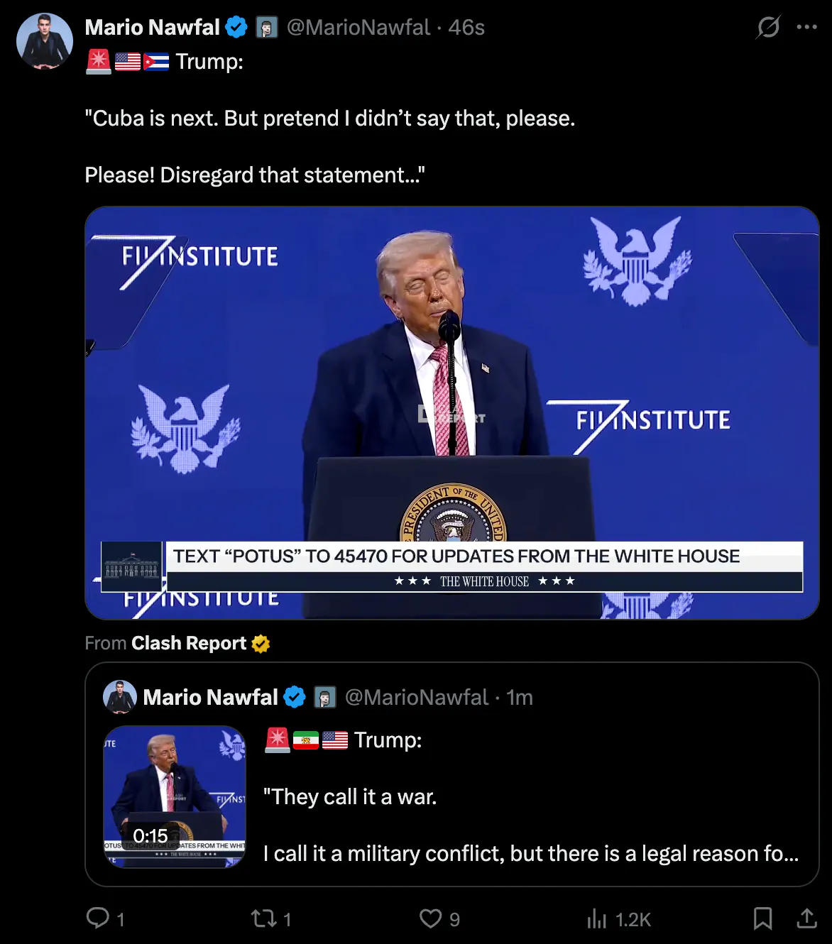 [속보] 트럼프, "다음은 쿠바다"