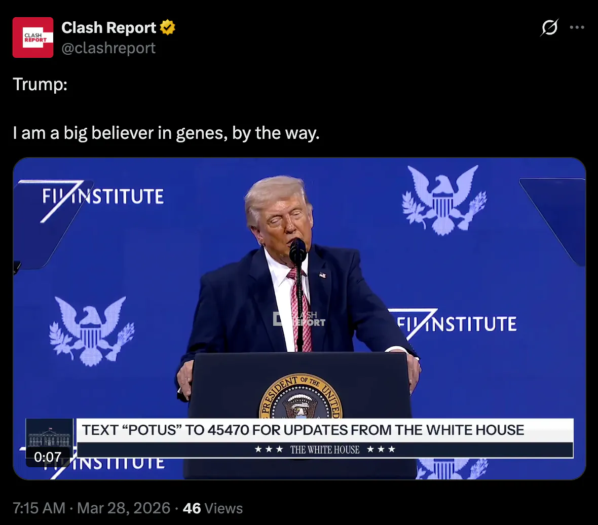 [속보]트럼프,"내 아들 유전자는 세계최고"